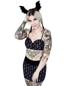TOO FAST Gothic Bat Retro Bustier Bikini