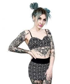 TOO FAST Swimwear Bats & Bones Retro Bustier Bikini