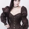 Corset Deal Victorian Skull Puff Sleeve Overbust Corset Top Corsets