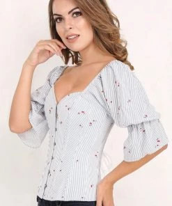 Corset Deal Cherried Searsucker Overbust Corset Top Victorian Corsets