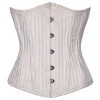 Violet Vixen Brocade Curved Underbust Waist Trainer - White Corsets