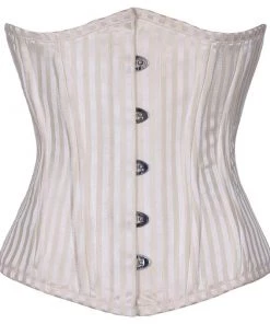 Violet Vixen Brocade Curved Underbust Waist Trainer - White Corsets