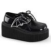 PLEASER USA Batty Glittered Creepers - Black