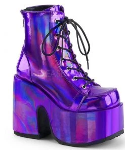 PLEASER USA Holo Platform Stompers - Holographic Purple