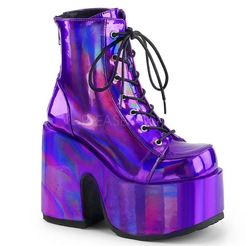 PLEASER USA Holo Platform Stompers - Holographic Purple 3 PLEASER USA Holo Platform Stompers - Holographic Purple