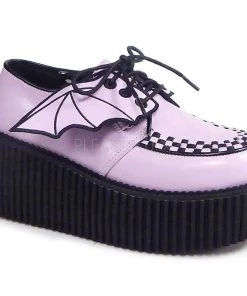 PLEASER USA Batty Glittered Creepers - Pink Shoes