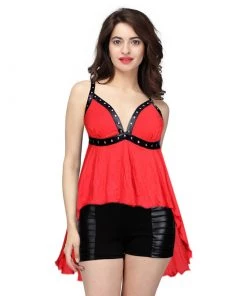 Corset Deal Clothing Miss Ruby Red Hi-Lo Top - Size XL