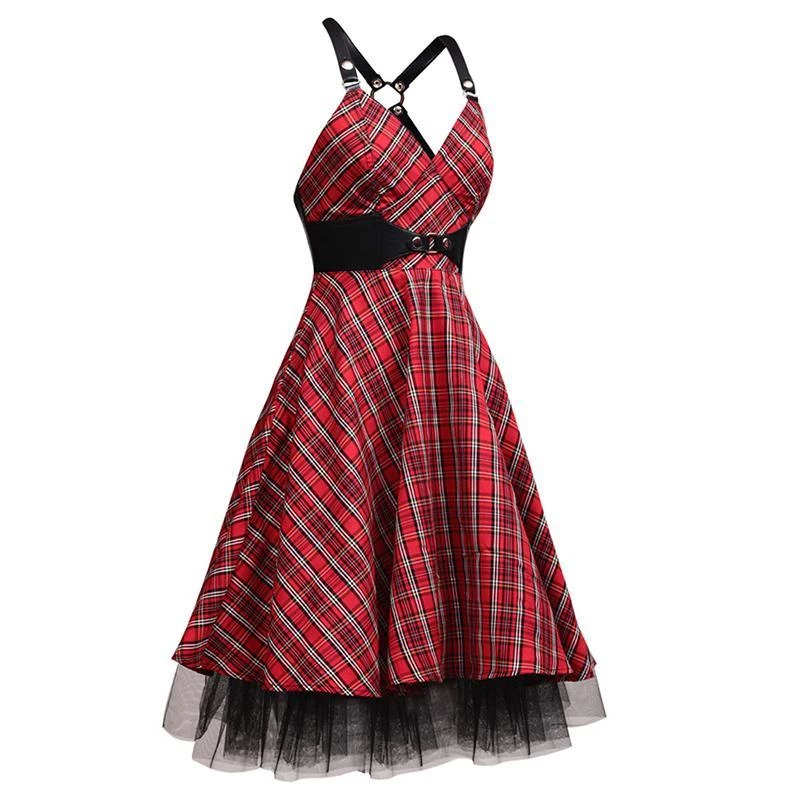 Violet Vixen Crossed Rockabilly Dress Clothing 4 Violet Vixen Crossed Rockabilly Dress Clothing