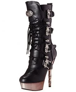 PLEASER USA Dia De Muertos Spike Heeled Boots Shoes