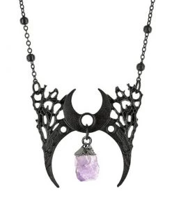 RESTYLE Branched Crescent Crystal Necklace - Black 7 RESTYLE Branched Crescent Crystal Necklace - Black