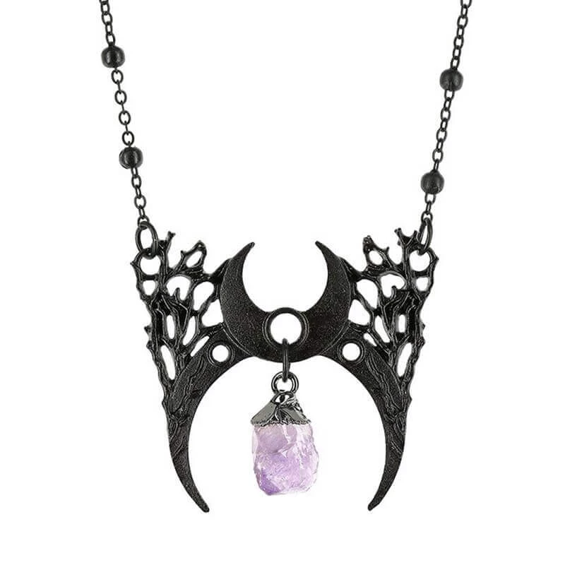 RESTYLE Branched Crescent Crystal Necklace - Black 5 RESTYLE Branched Crescent Crystal Necklace - Black