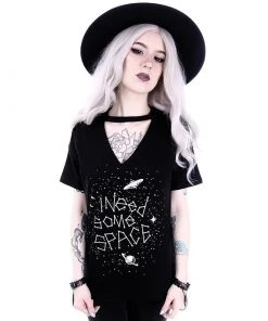 RESTYLE Space Queen V-Neck Shirt Goth