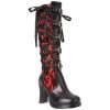 PLEASER USA Gothic Lacers Heeled Boots