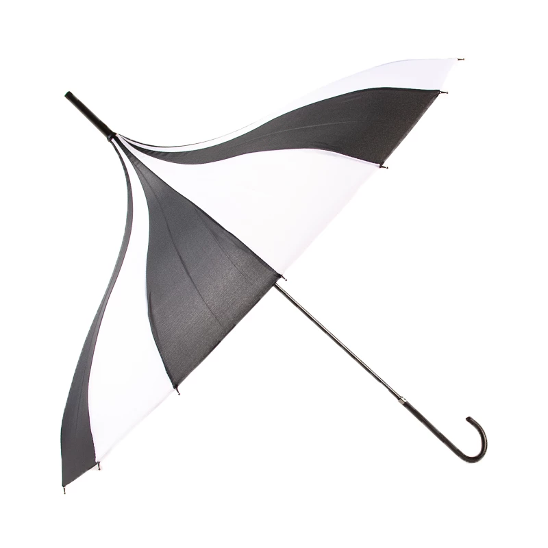 Night Bloom Morticia's Pagoda Umbrella - Black/White Accessories 4 Night Bloom Morticia's Pagoda Umbrella - Black/White Accessories