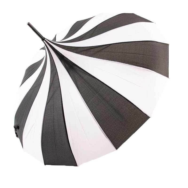 Night Bloom Morticia's Pagoda Umbrella - Black/White Accessories 3 Night Bloom Morticia's Pagoda Umbrella - Black/White Accessories