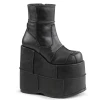 PLEASER USA Double Stacked Black Leather Platform Stompers 2 PLEASER USA Double Stacked Black Leather Platform Stompers