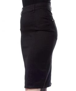 Size M - Sample Pocket Pencil Skirt - Black Rockabilly